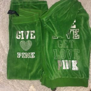 VS Pink Rhinestone Sweatsuit